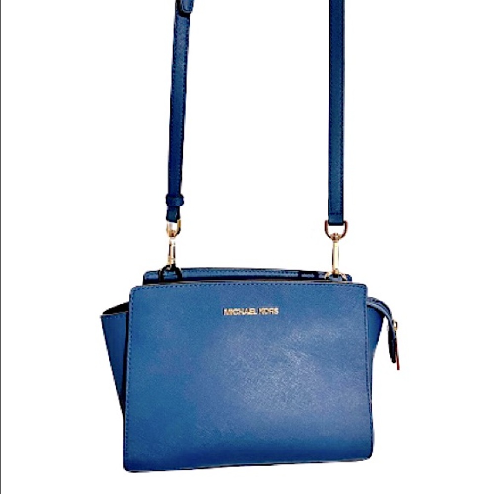 Michael Kors Blue Selma Medium Crossbody Bag